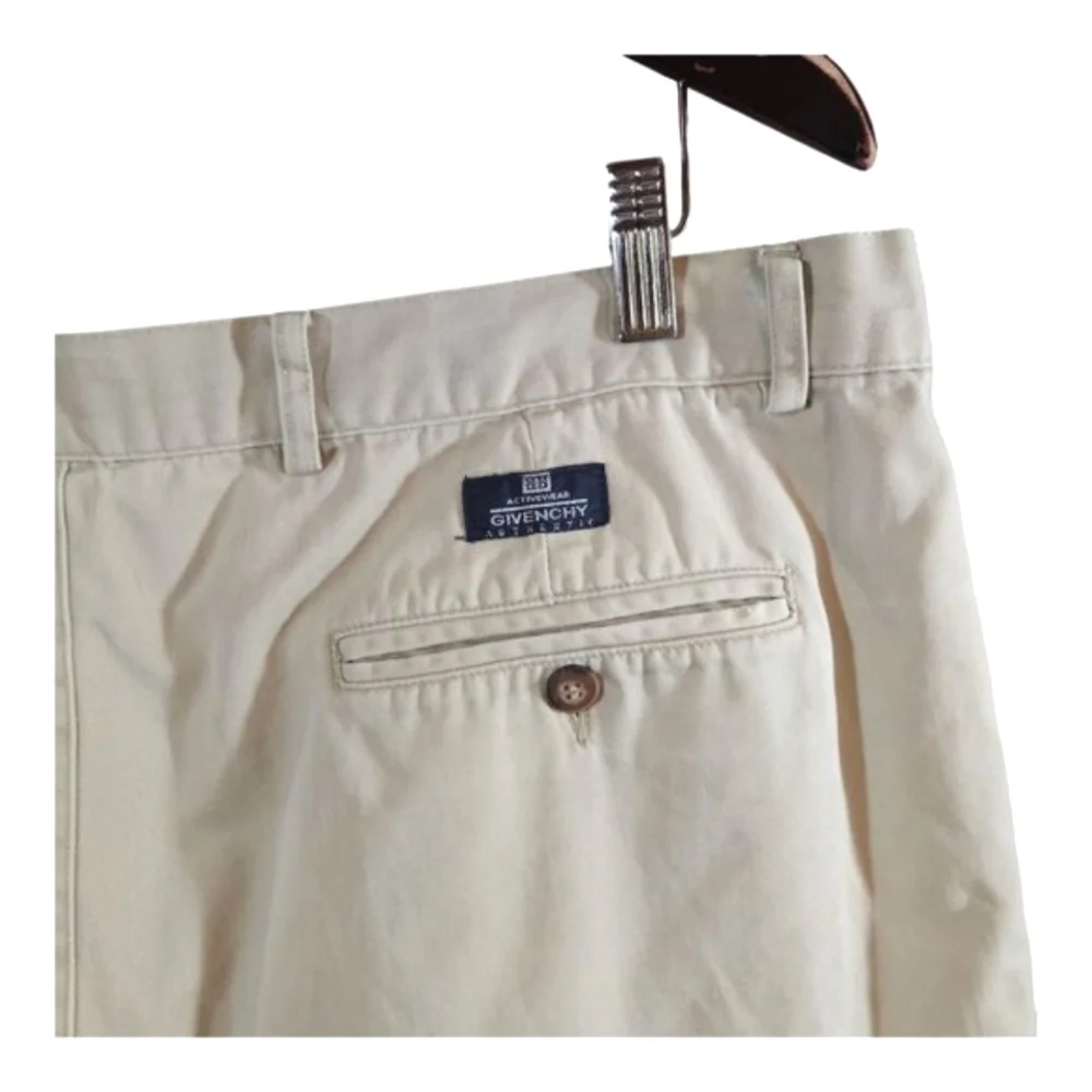 Vintage Givenchy Activewear 100% Cotton Pleated Khaki Shorts Golf Men's 40